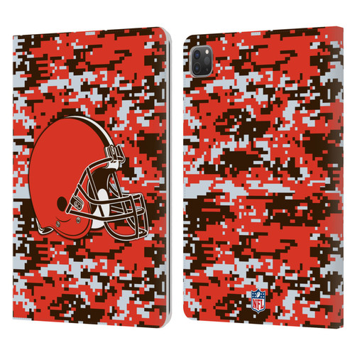 NFL Cleveland Browns Graphics Digital Camouflage Leather Book Wallet Case Cover For Apple iPad Pro 11 2020 / 2021 / 2022