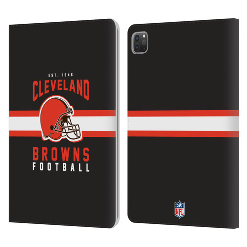 NFL Cleveland Browns Graphics Helmet Typography Leather Book Wallet Case Cover For Apple iPad Pro 11 2020 / 2021 / 2022
