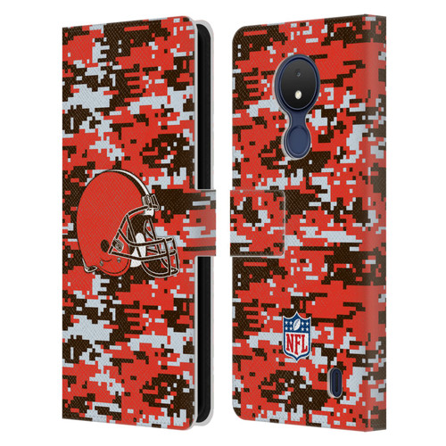 NFL Cleveland Browns Graphics Digital Camouflage Leather Book Wallet Case Cover For Nokia C21