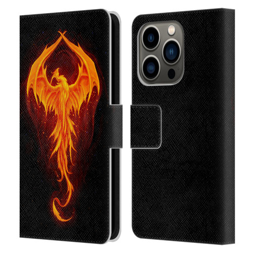 Christos Karapanos Dark Hours Dragon Phoenix Leather Book Wallet Case Cover For Apple iPhone 14 Pro