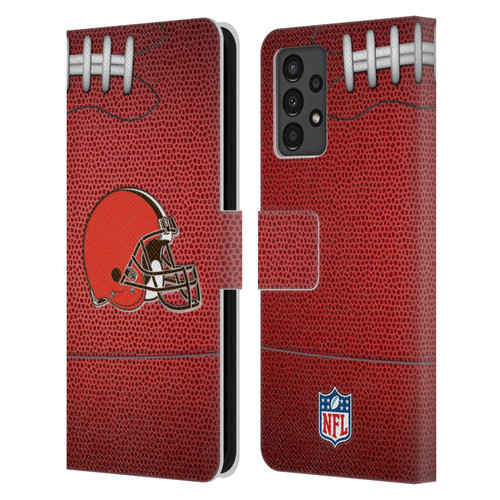NFL Cleveland Browns Graphics Football Leather Book Wallet Case Cover For Samsung Galaxy A13 (2022)