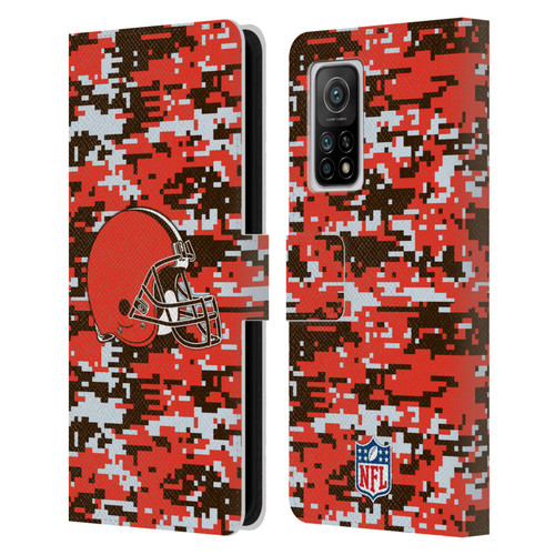 NFL Cleveland Browns Graphics Digital Camouflage Leather Book Wallet Case Cover For Xiaomi Mi 10T 5G