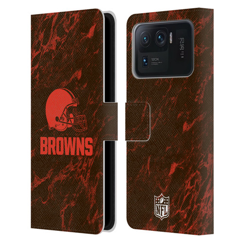 NFL Cleveland Browns Graphics Coloured Marble Leather Book Wallet Case Cover For Xiaomi Mi 11 Ultra