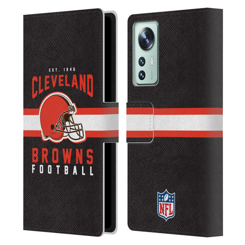 NFL Cleveland Browns Graphics Helmet Typography Leather Book Wallet Case Cover For Xiaomi 12