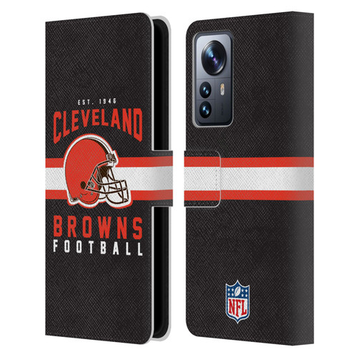 NFL Cleveland Browns Graphics Helmet Typography Leather Book Wallet Case Cover For Xiaomi 12 Pro
