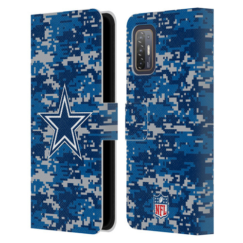 NFL Dallas Cowboys Graphics Digital Camouflage Leather Book Wallet Case Cover For HTC Desire 21 Pro 5G