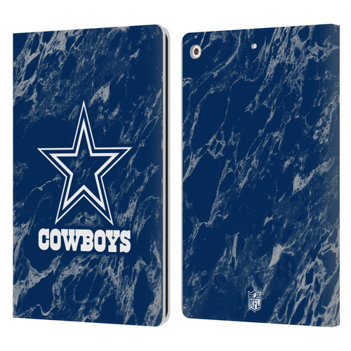 NFL Dallas Cowboys Graphics Coloured Marble Leather Book Wallet Case Cover For Apple iPad 10.2 2019/2020/2021