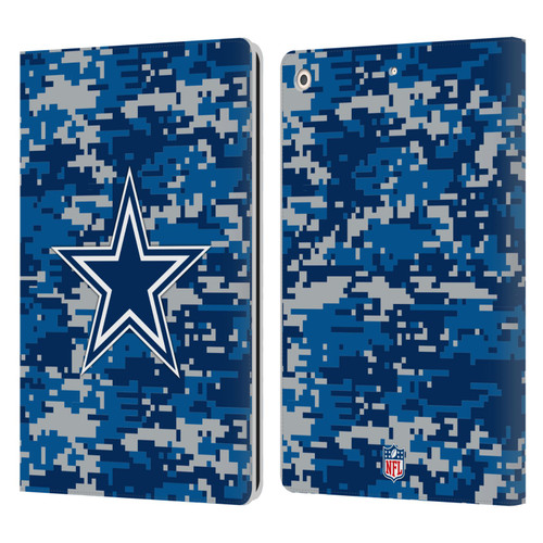 NFL Dallas Cowboys Graphics Digital Camouflage Leather Book Wallet Case Cover For Apple iPad 10.2 2019/2020/2021