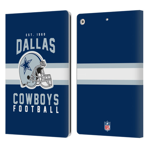 NFL Dallas Cowboys Graphics Helmet Typography Leather Book Wallet Case Cover For Apple iPad 10.2 2019/2020/2021