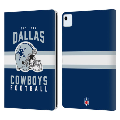 NFL Dallas Cowboys Graphics Helmet Typography Leather Book Wallet Case Cover For Apple iPad Air 2020 / 2022
