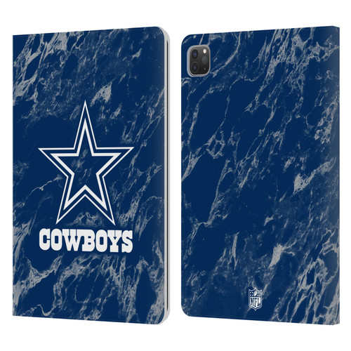 NFL Dallas Cowboys Graphics Coloured Marble Leather Book Wallet Case Cover For Apple iPad Pro 11 2020 / 2021 / 2022
