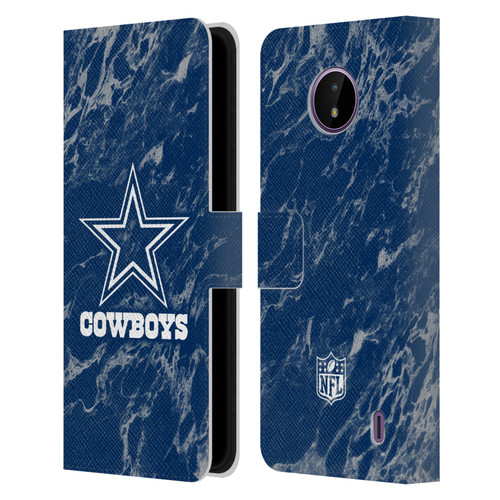 NFL Dallas Cowboys Graphics Coloured Marble Leather Book Wallet Case Cover For Nokia C10 / C20