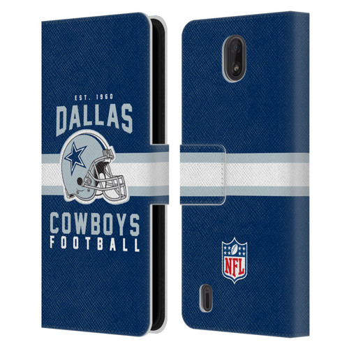 NFL Dallas Cowboys Graphics Helmet Typography Leather Book Wallet Case Cover For Nokia C01 Plus/C1 2nd Edition