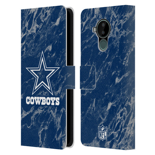 NFL Dallas Cowboys Graphics Coloured Marble Leather Book Wallet Case Cover For Nokia C30