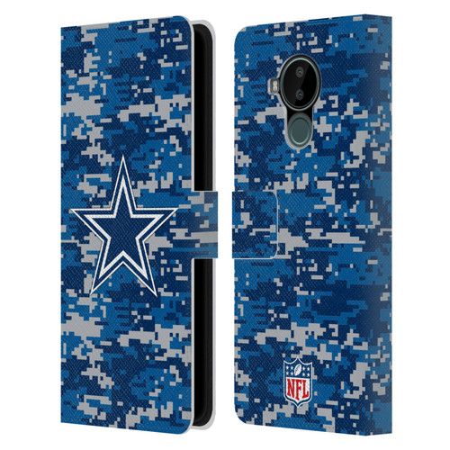 NFL Dallas Cowboys Graphics Digital Camouflage Leather Book Wallet Case Cover For Nokia C30