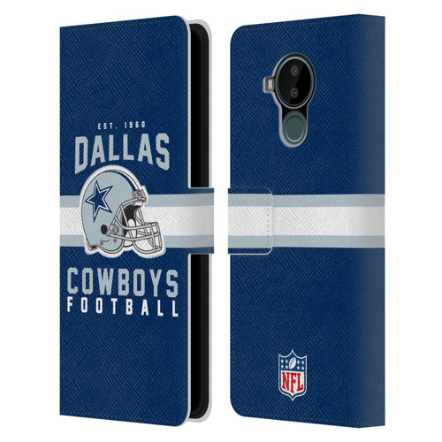 NFL Dallas Cowboys Graphics Helmet Typography Leather Book Wallet Case Cover For Nokia C30