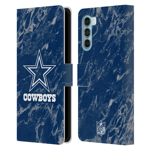 NFL Dallas Cowboys Graphics Coloured Marble Leather Book Wallet Case Cover For Motorola Edge S30 / Moto G200 5G