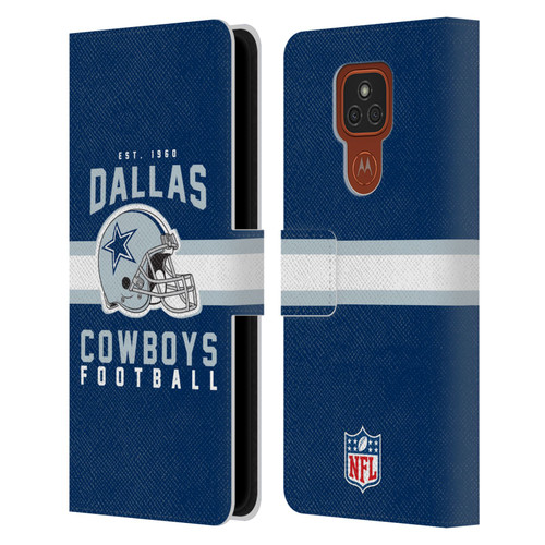 NFL Dallas Cowboys Graphics Helmet Typography Leather Book Wallet Case Cover For Motorola Moto E7 Plus