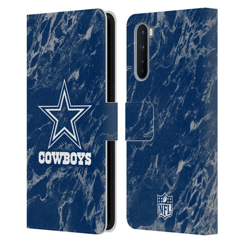 NFL Dallas Cowboys Graphics Coloured Marble Leather Book Wallet Case Cover For OnePlus Nord 5G