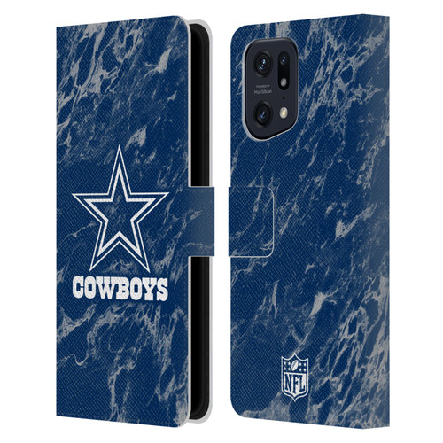 NFL Dallas Cowboys Graphics Coloured Marble Leather Book Wallet Case Cover For OPPO Find X5