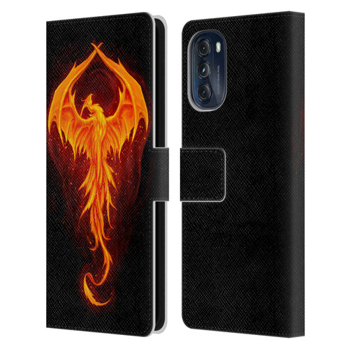 Christos Karapanos Dark Hours Dragon Phoenix Leather Book Wallet Case Cover For Motorola Moto G (2022)