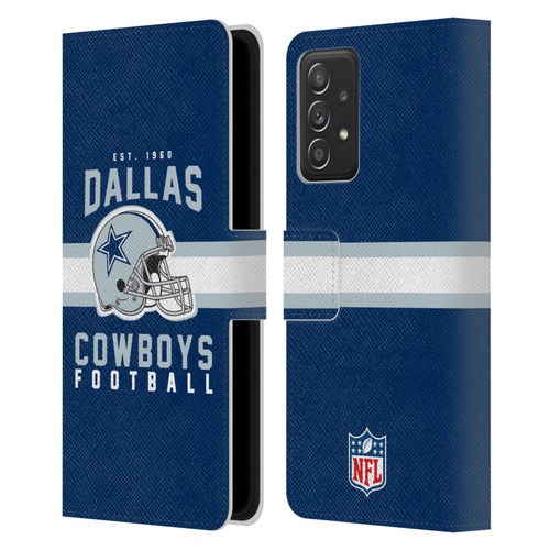 NFL Dallas Cowboys Graphics Helmet Typography Leather Book Wallet Case Cover For Samsung Galaxy A52 / A52s / 5G (2021)