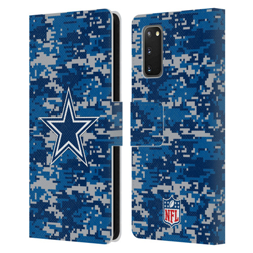 NFL Dallas Cowboys Graphics Digital Camouflage Leather Book Wallet Case Cover For Samsung Galaxy S20 / S20 5G
