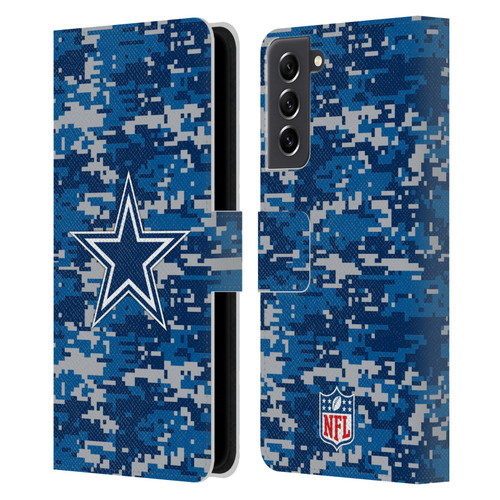 NFL Dallas Cowboys Graphics Digital Camouflage Leather Book Wallet Case Cover For Samsung Galaxy S21 FE 5G