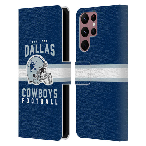 NFL Dallas Cowboys Graphics Helmet Typography Leather Book Wallet Case Cover For Samsung Galaxy S22 Ultra 5G NFL Dallas Cowboys Graphics Helmet Typography Leather Book Wallet Case Cover For Samsung Galaxy S22 Ultra 5G
