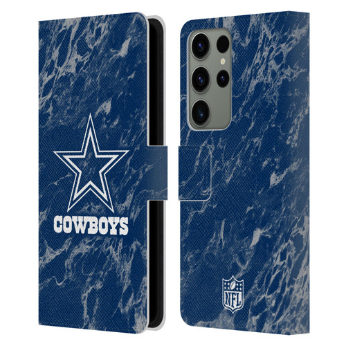 NFL Dallas Cowboys Graphics Coloured Marble Leather Book Wallet Case Cover For Samsung Galaxy S23 Ultra 5G