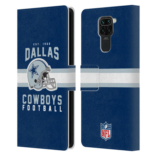 NFL Dallas Cowboys Graphics Helmet Typography Leather Book Wallet Case Cover For Xiaomi Redmi Note 9 / Redmi 10X 4G