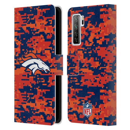 NFL Denver Broncos Graphics Digital Camouflage Leather Book Wallet Case Cover For Huawei Nova 7 SE/P40 Lite 5G
