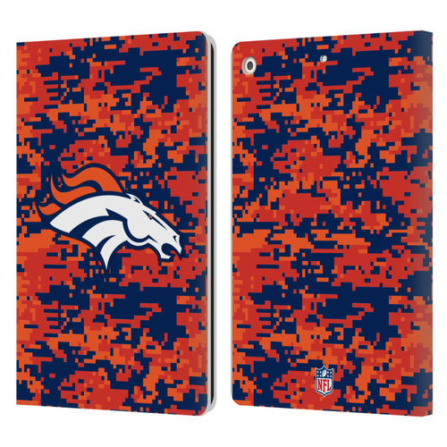 NFL Denver Broncos Graphics Digital Camouflage Leather Book Wallet Case Cover For Apple iPad 10.2 2019/2020/2021
