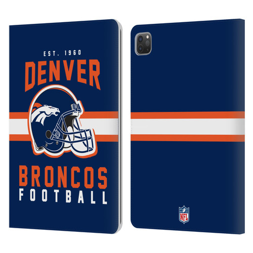 NFL Denver Broncos Graphics Helmet Typography Leather Book Wallet Case Cover For Apple iPad Pro 11 2020 / 2021 / 2022