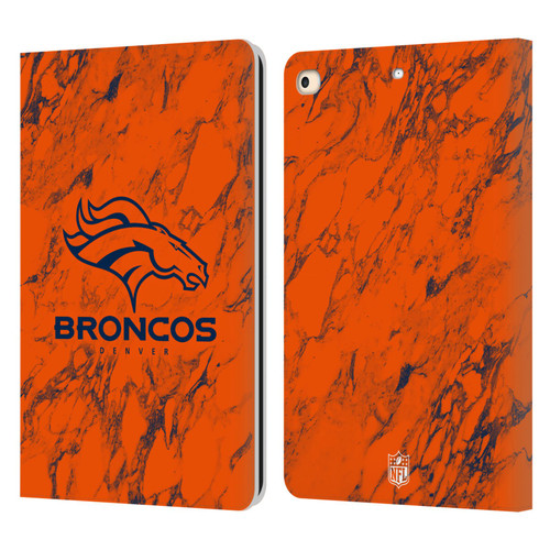 NFL Denver Broncos Graphics Coloured Marble Leather Book Wallet Case Cover For Apple iPad 9.7 2017 / iPad 9.7 2018