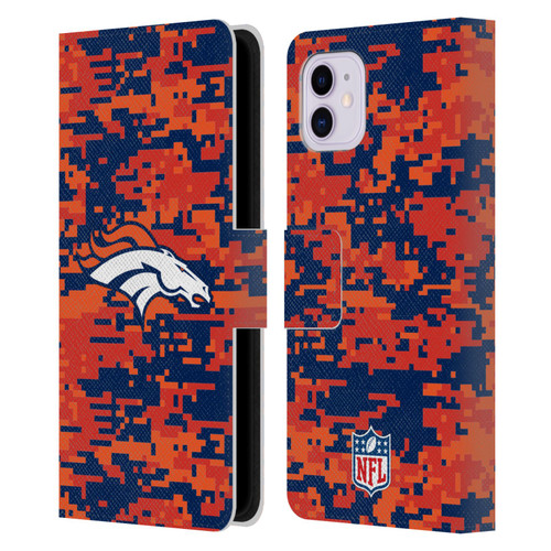 NFL Denver Broncos Graphics Digital Camouflage Leather Book Wallet Case Cover For Apple iPhone 11