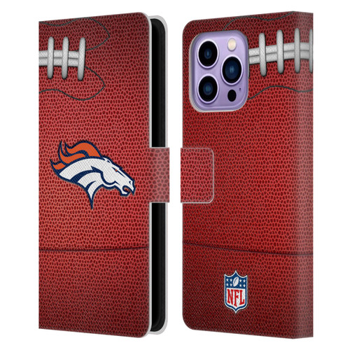 NFL Denver Broncos Graphics Football Leather Book Wallet Case Cover For Apple iPhone 14 Pro Max