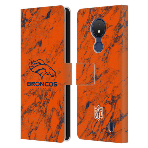 NFL Denver Broncos Graphics Coloured Marble Leather Book Wallet Case Cover For Nokia C21