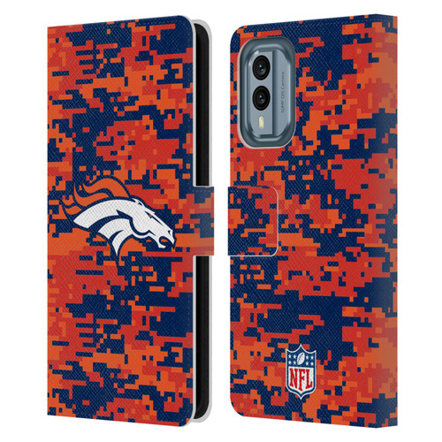 NFL Denver Broncos Graphics Digital Camouflage Leather Book Wallet Case Cover For Nokia X30