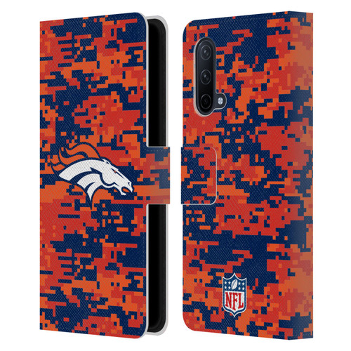 NFL Denver Broncos Graphics Digital Camouflage Leather Book Wallet Case Cover For OnePlus Nord CE 5G