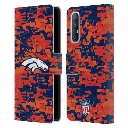 NFL Denver Broncos Graphics Digital Camouflage Leather Book Wallet Case Cover For OPPO Find X2 Neo 5G