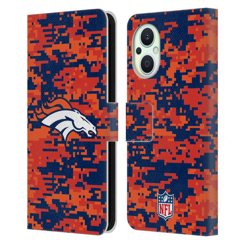 NFL Denver Broncos Graphics Digital Camouflage Leather Book Wallet Case Cover For OPPO Reno8 Lite