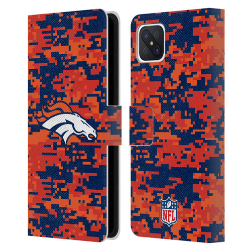NFL Denver Broncos Graphics Digital Camouflage Leather Book Wallet Case Cover For OPPO Reno4 Z 5G