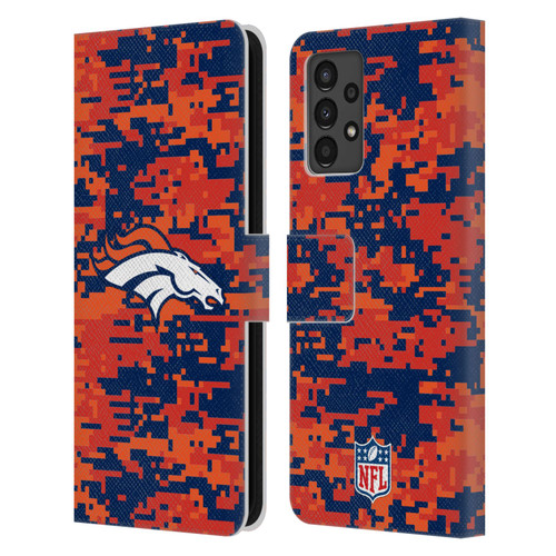 NFL Denver Broncos Graphics Digital Camouflage Leather Book Wallet Case Cover For Samsung Galaxy A13 (2022)