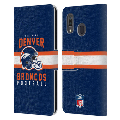 NFL Denver Broncos Graphics Helmet Typography Leather Book Wallet Case Cover For Samsung Galaxy A33 5G (2022)
