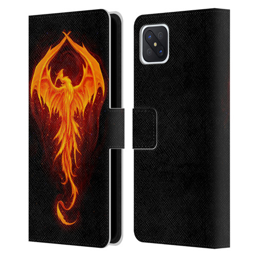 Christos Karapanos Dark Hours Dragon Phoenix Leather Book Wallet Case Cover For OPPO Reno4 Z 5G