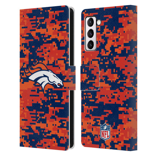 NFL Denver Broncos Graphics Digital Camouflage Leather Book Wallet Case Cover For Samsung Galaxy S21+ 5G