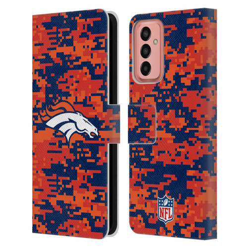 NFL Denver Broncos Graphics Digital Camouflage Leather Book Wallet Case Cover For Samsung Galaxy M13 (2022)