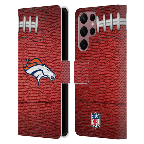 NFL Denver Broncos Graphics Football Leather Book Wallet Case Cover For Samsung Galaxy S22 Ultra 5G