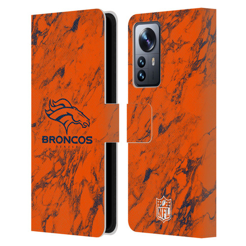 NFL Denver Broncos Graphics Coloured Marble Leather Book Wallet Case Cover For Xiaomi 12 Pro